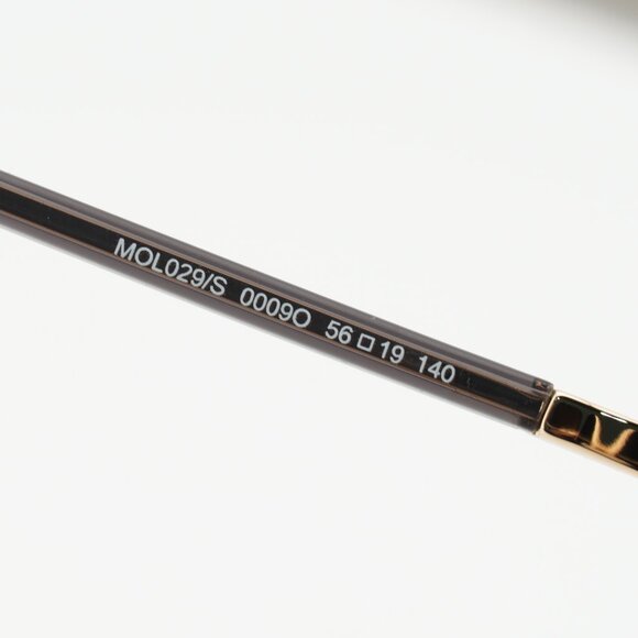 Moschino Love MOL 029/S 0000 9O Sunglasses Gold Geometric Frame, Grey Lenses main image 7